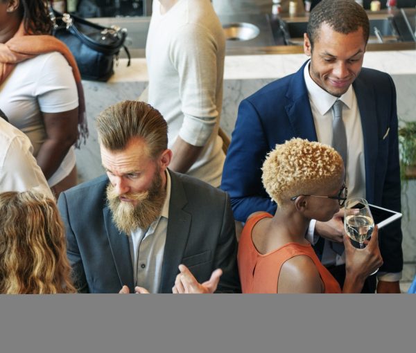 Diverse business people in a dinner party